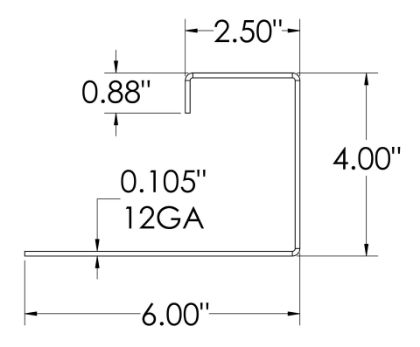 Picture of OEM #1198652 REAR CORNER POST MOR 12 GA STAINLESS 114.31" USED ON GVSR BODIES