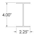 Picture of STEEL I-BEAM CROSSMEMBER 4" X 102" PRIMED BLACK