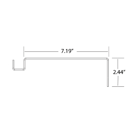 Picture of STAINLESS REAR RAIN GUTTER WHEN NO REAR CORNER CAPS ARE USED FOR 96" WIDE BODY