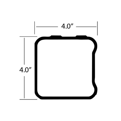 Picture of 4" X 4" X 94" REAR ICC BUMPER TUBE (POOCHED 22"-26"-22")