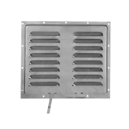 Picture of ALUMINUM VENT WITH CLOSURE, BACK HAS FOUR 2 IN DIAMETER HOLES FOR AIR FLOW 10-1/