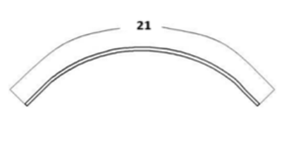 Picture of ROOF RADIUS PANEL , PVC COATED,  102 WIDE SUPREME BODY, MILL FINI